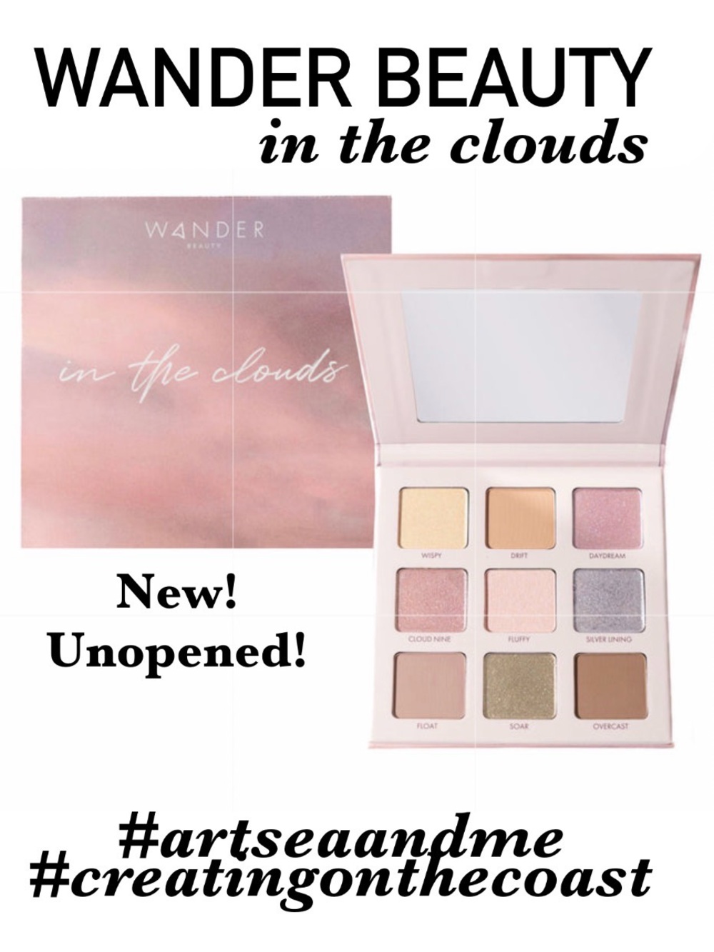 NEW Unopened! WANDER Beauty in the clouds Eyeshadow Palette Eye Makeup Full Size
